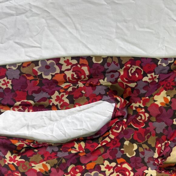 Burgundy floral long sleeve top SIZE S - Picture 3 of 8